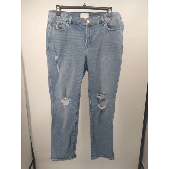 Lane Bryant Jeans Plus 20 Boyfriend Relaxed‎ Distressed Denim Light Wash Blue - Picture 1 of 6